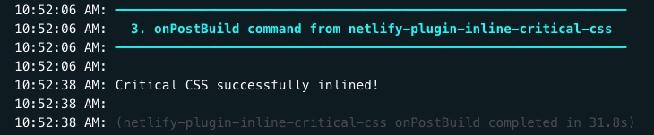 Inline critical CSS